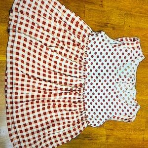 Girls Matilda Jane Top Medium Polka Dora brown and Cream